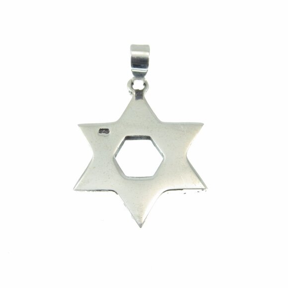 Solid 925 Sterling Silver Jewish Star of David / Bethlehem Hexagon Pendant - Picture 10 of 10